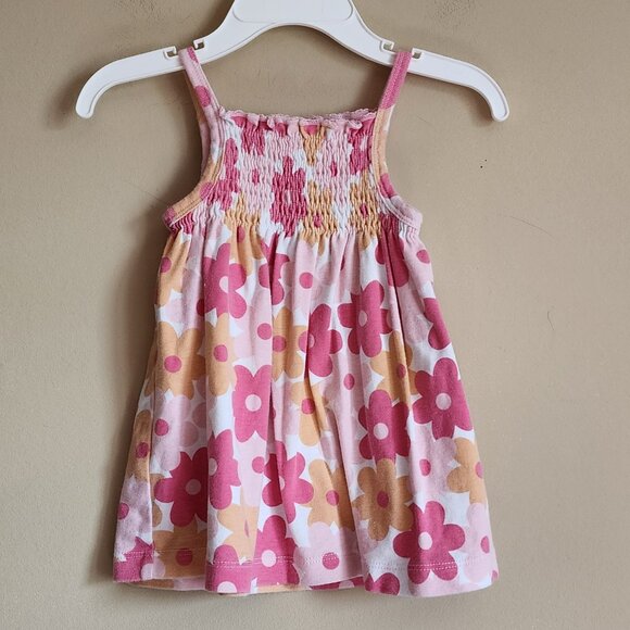 Circo - Pink & Orange Flower Dress Size 9 Months - Picture 2 of 3